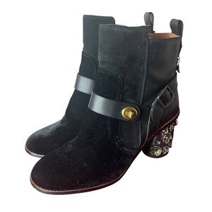 COACH Tea Rose Moto Booties
